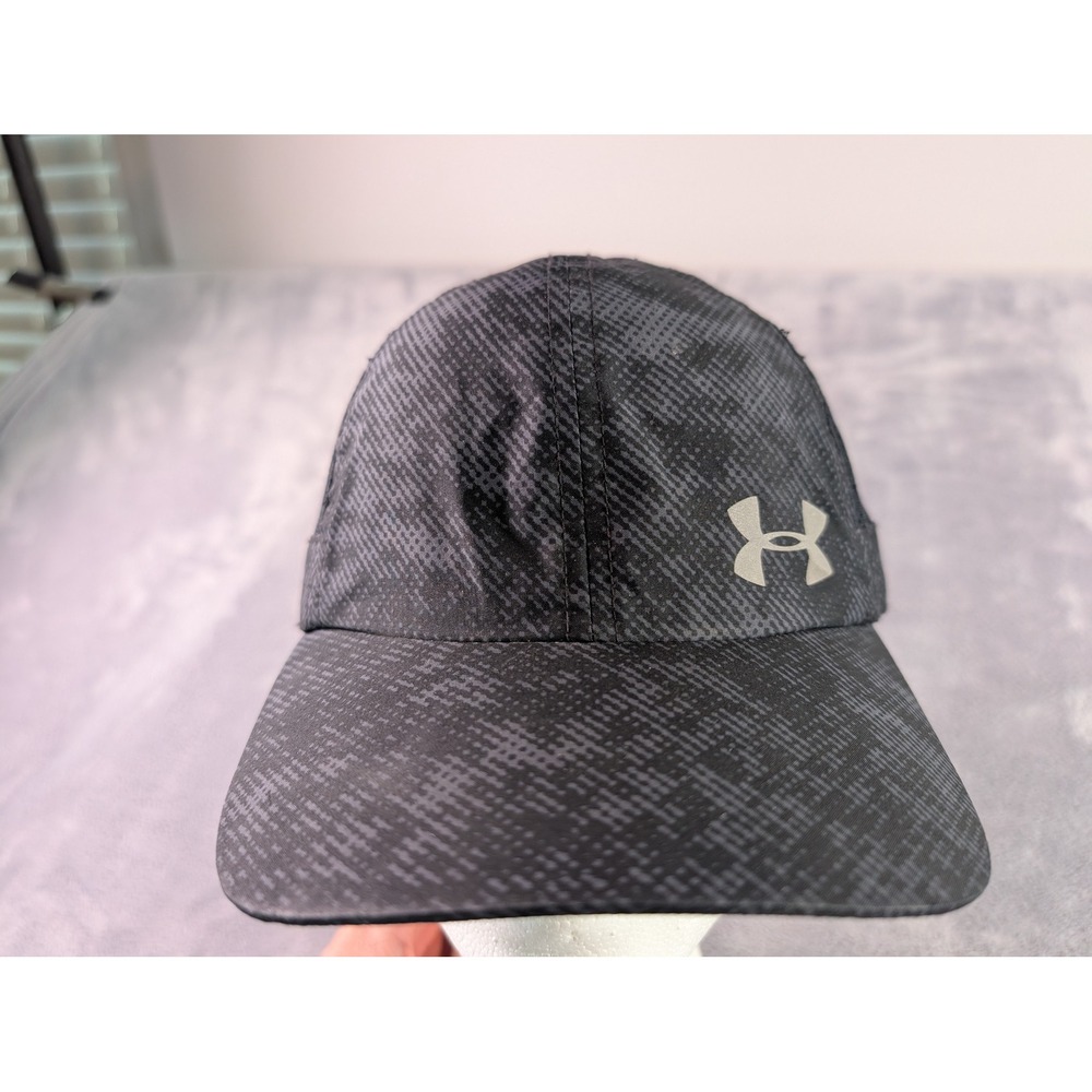 Under Armour Womens Running Hat Black Grey Camo Adjustable Mesh Cap OSFA